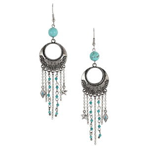 BEADED CHAIN EARRINGS