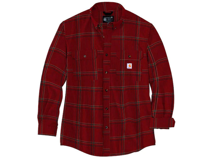 Carhartt Dustin Loose Fit Midweight Chambray Long Sleeve Plaid Shirt