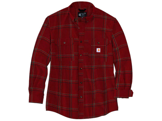 Carhartt Dustin Loose Fit Midweight Chambray Long Sleeve Plaid Shirt