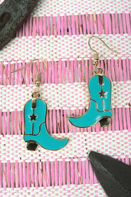 TURQUOISE CATTLEMOUNTAIN BOOT DANGLE EARRINGS