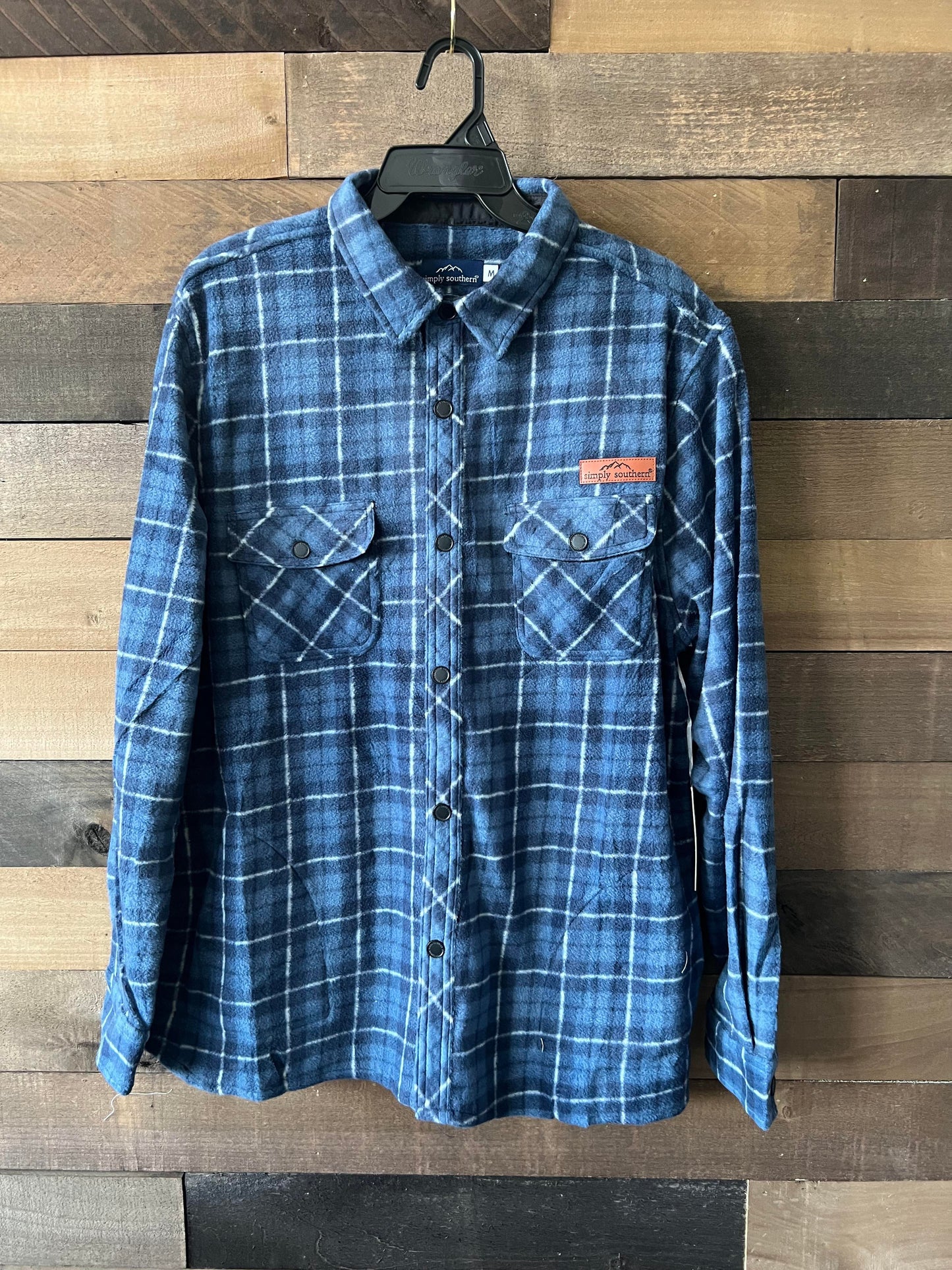 Final Sale  ✨ Simply Southern Men's Navy Plaid Shacket