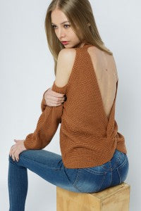 SALE✨ Twisted V Back Sweater Camel