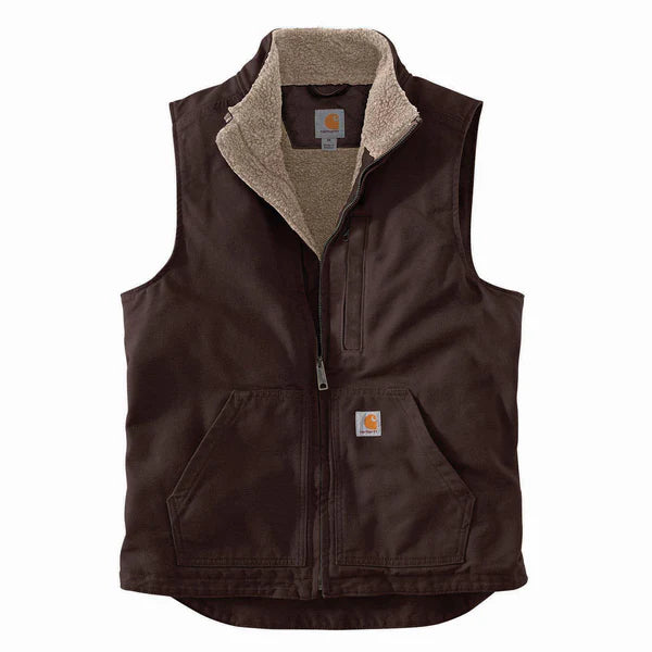 Carhartt Mock-Neck Sherpa Vest Dark Brown 104277