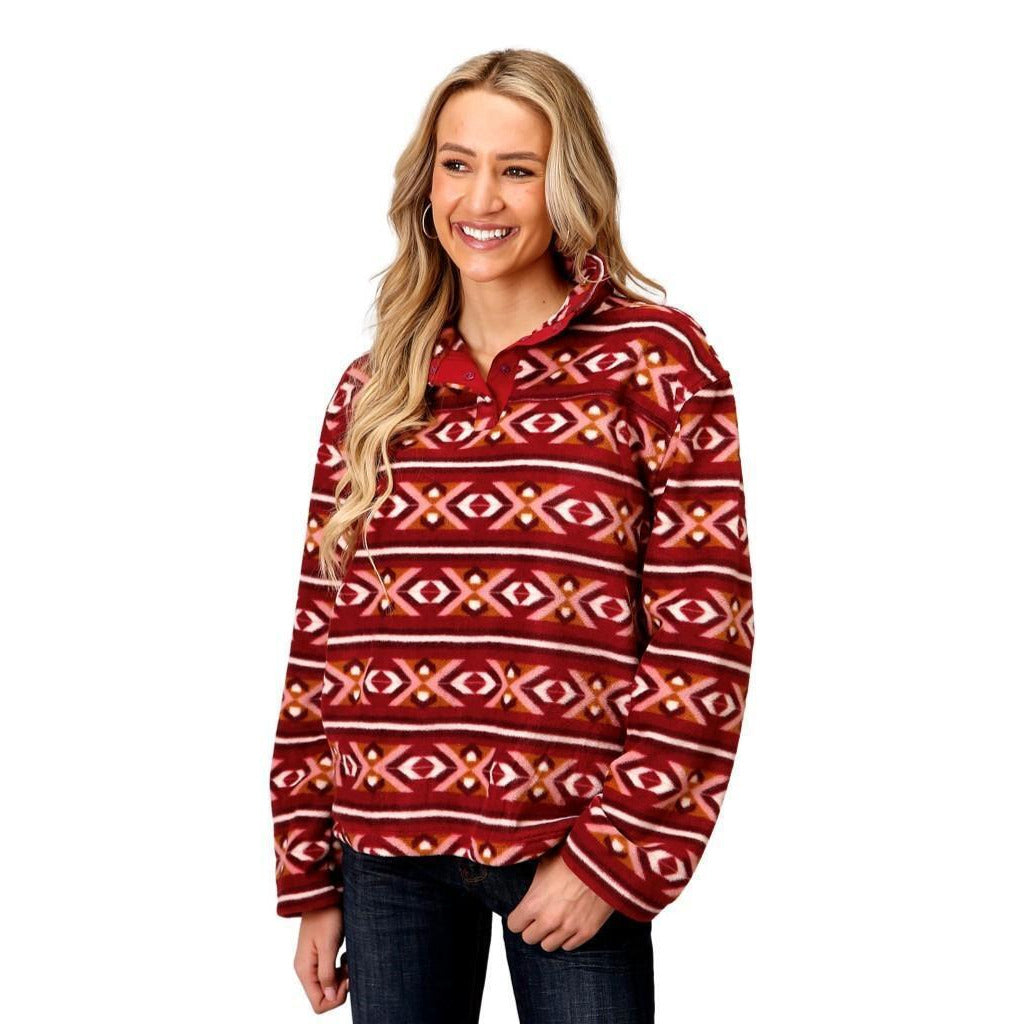 Roper Western Jacket Womens Aztec Pullover Wine 03-098-0250-6165