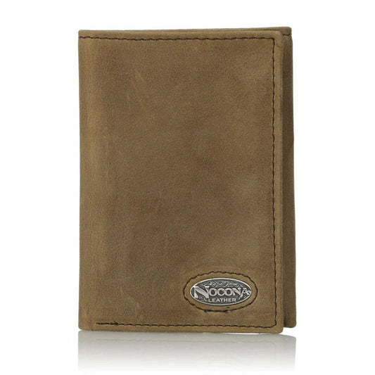Nocona brown tri-fold wallet