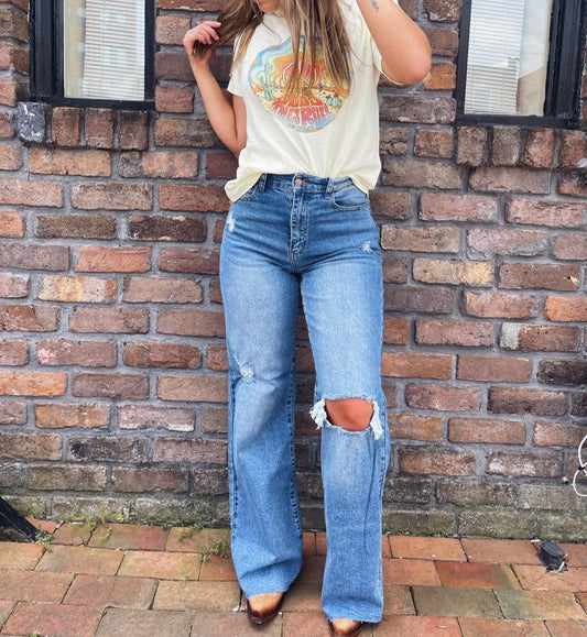 LAST ONE Wynn Wide Leg Distressed Women's