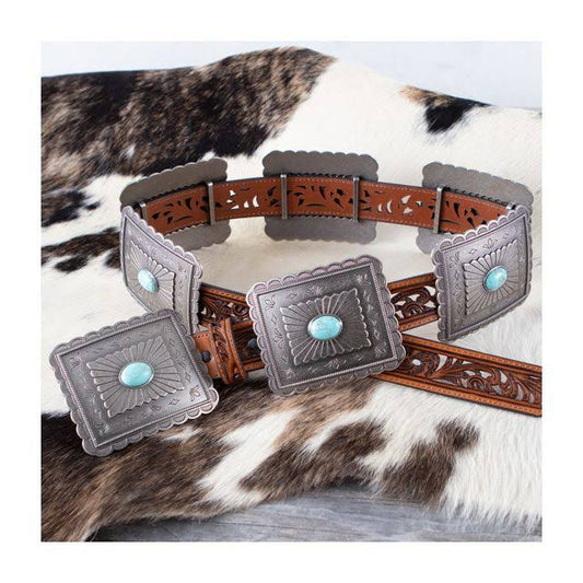 ARIAT Turquoise Square Concho Belt