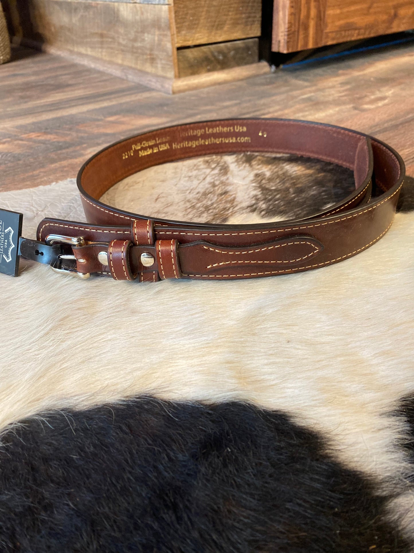 Heritage Leathers USA Brown Decor Leather Belt