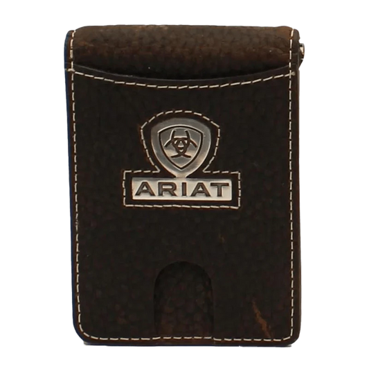 Ariat brown leather card case