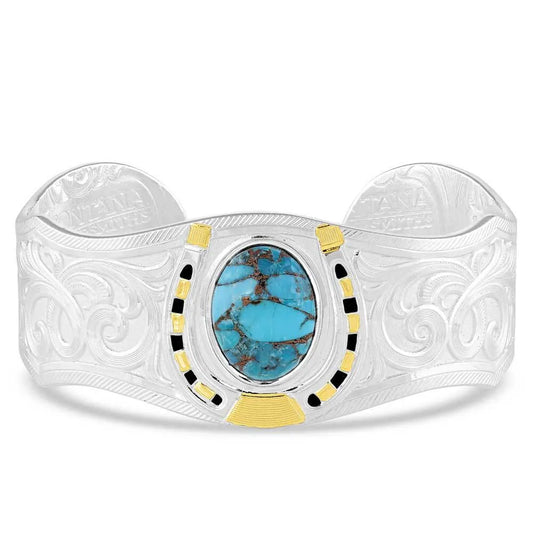 Set In Stone Gold & Turquoise Cuff Bracelet