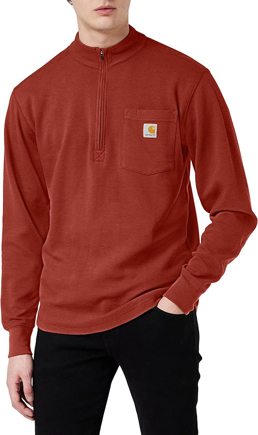 Carhartt 1/4 Zip Thermal Relaxed Fit Red Orange