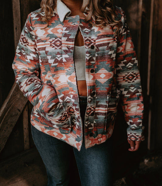 The Aztec Wrangler Retro Sherpa Jacket