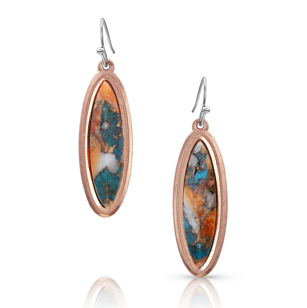 Rose gold turquoise dangle earring