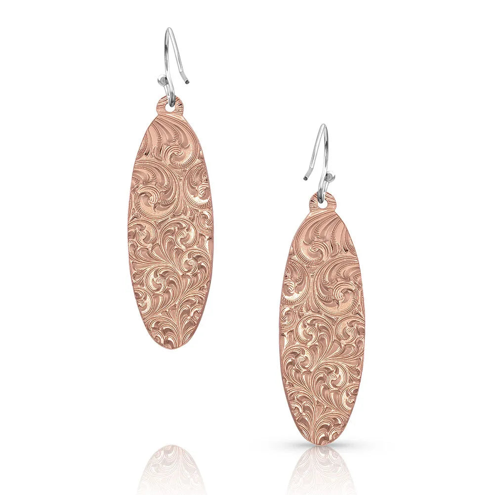 Rose gold turquoise dangle earring