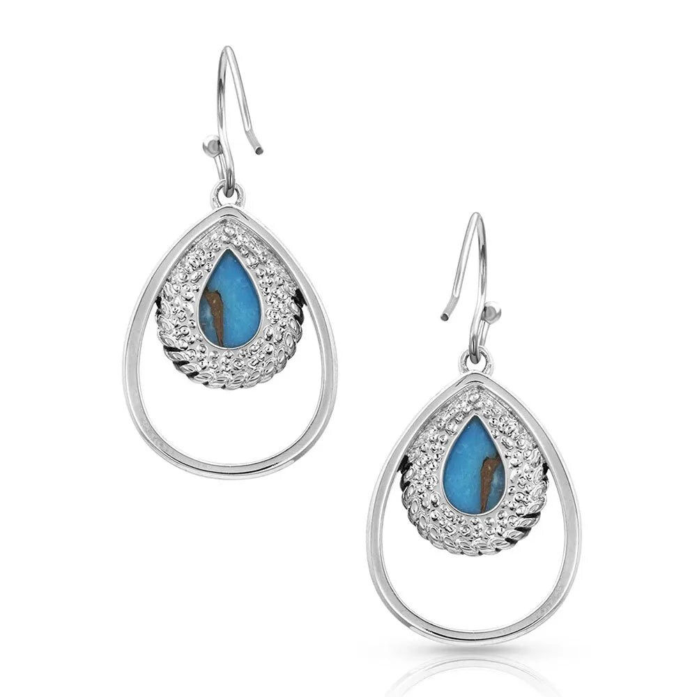 Double Rope Turquoise Earrings