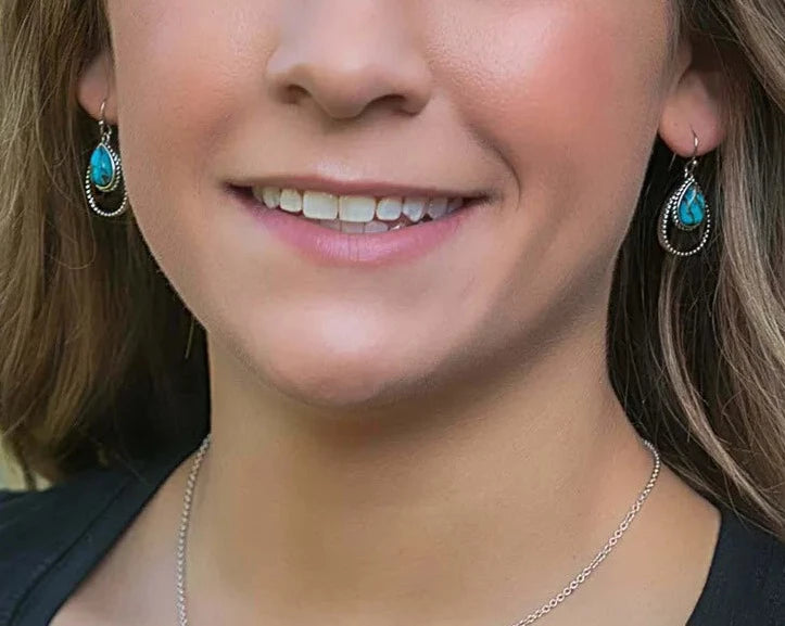 Double Rope Turquoise Earrings