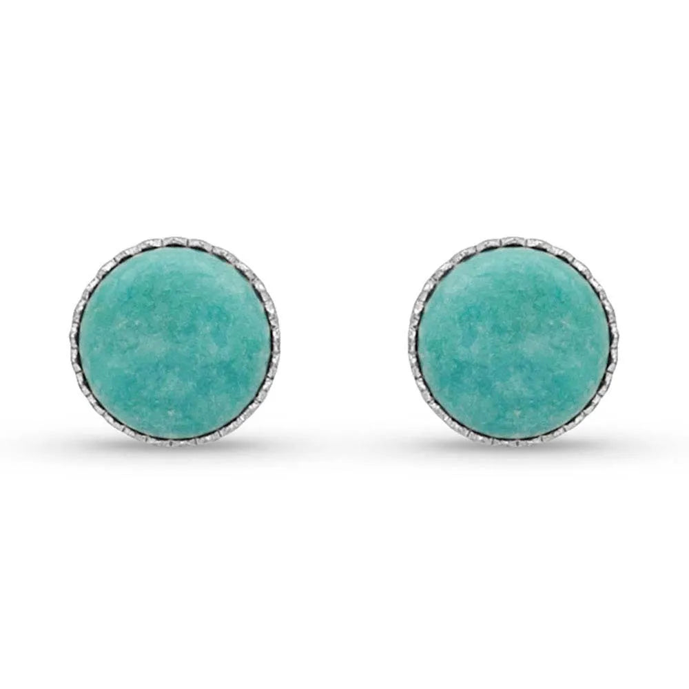 Two Way Concho Turquoise Post Earrings