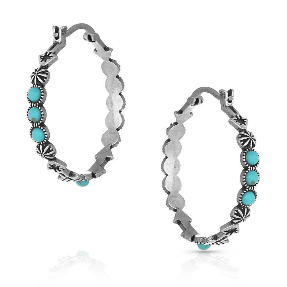 Round N Round Turquoise Hoop Earring