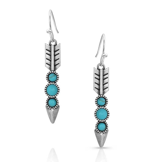 Free Falling Silver Arrow Earrings