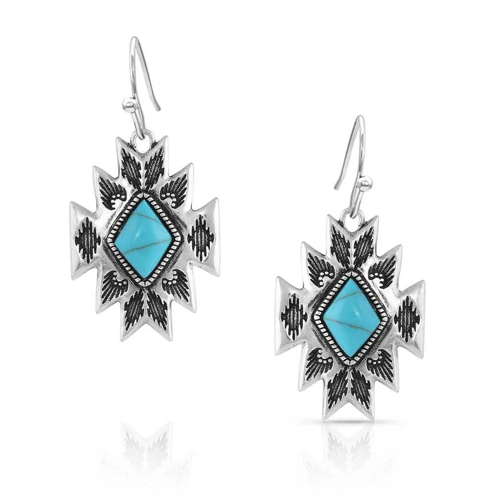 Turquoise Star Pendant Earrings