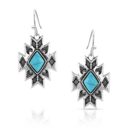 Turquoise Star Pendant Earrings