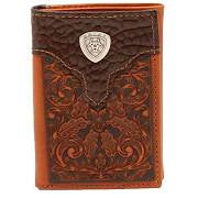 ARIAT tooled tri-fold wallet