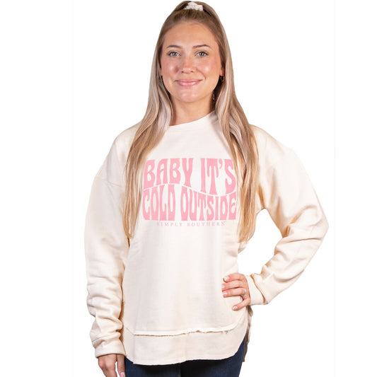 Final Sale ✨ Simply Southern Fleece Crew Baby It's Cold Outside