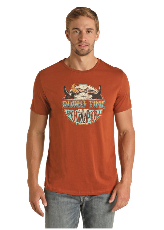 Final Sale ✨ Rodeo Time Skull Rust Men's T-Shirt