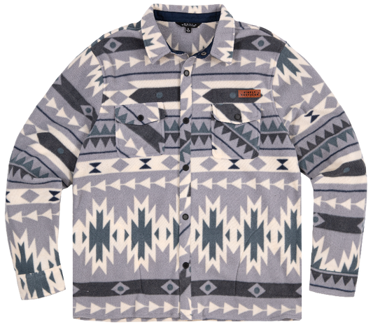 Final Sale ✨ Fleece Shacket Shirt Gray Men's Simply Southern