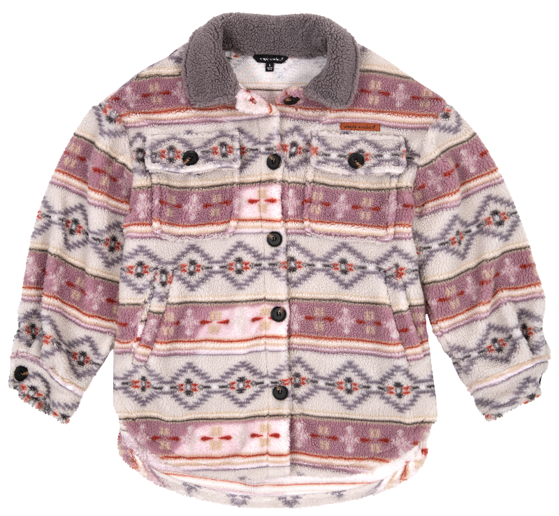 Sherpa Aztec Button Up Shacket Simply Southern