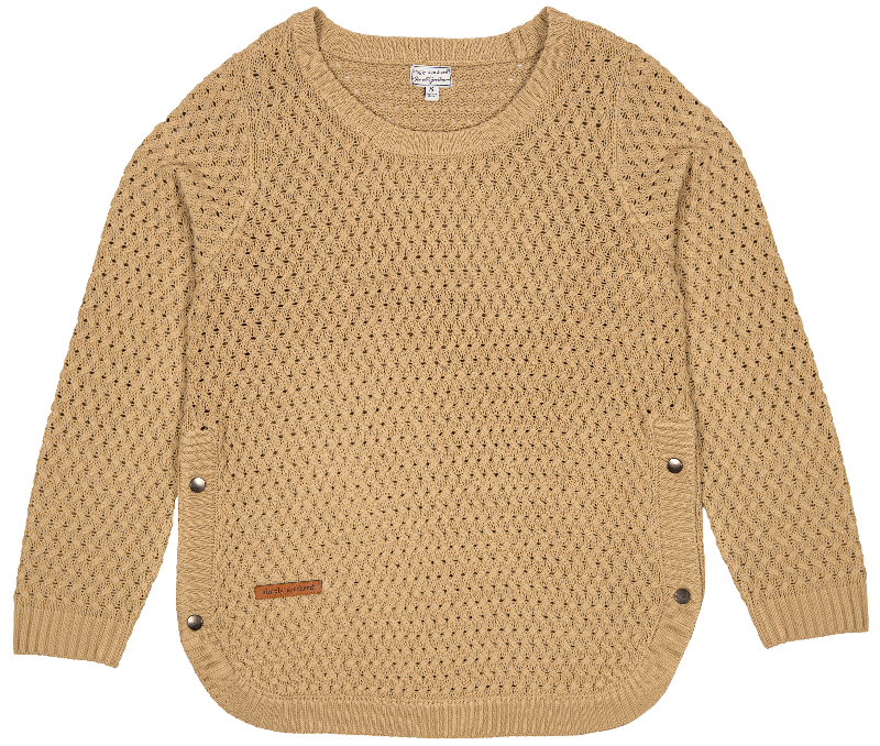 Snap Sweater Beige Women's Simply Southern