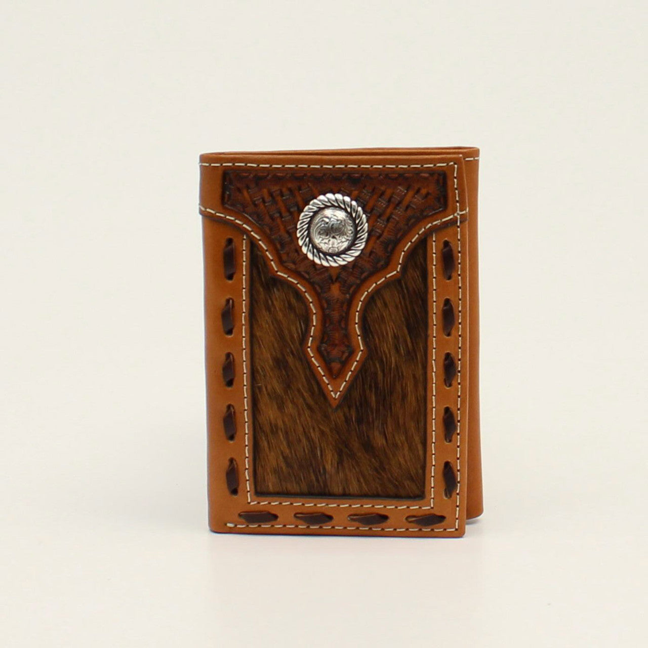 Ariat hair on hide tri-fold wallet