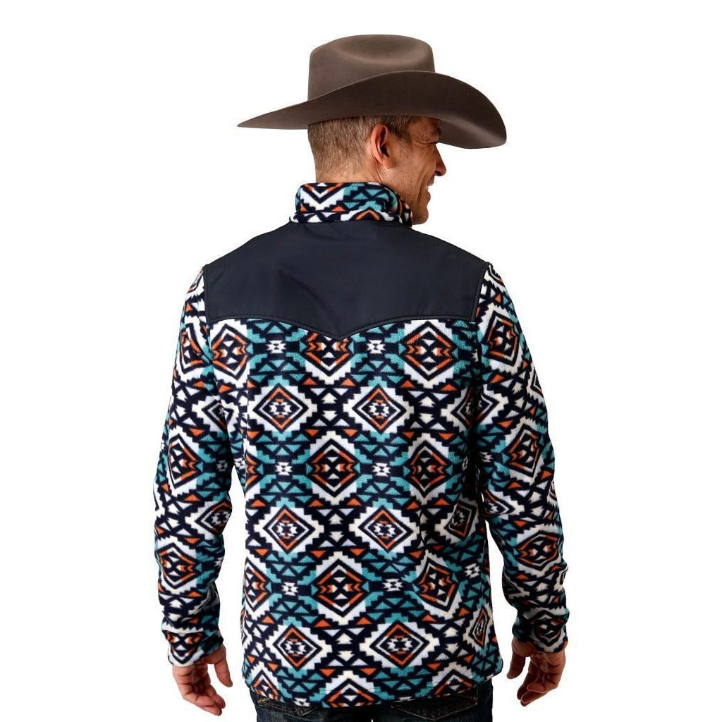 Roper Western Sweatshirt Mens Fleece Zip Blue 03-097-0692-6167