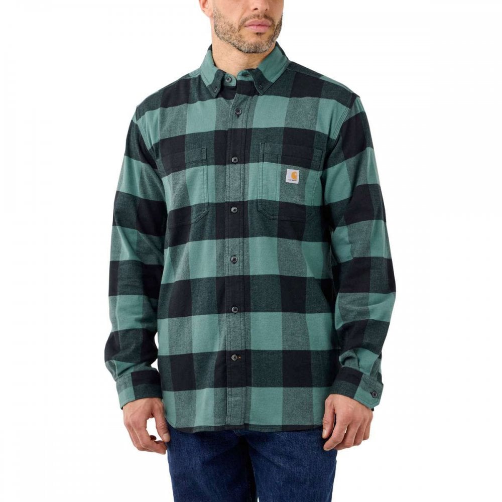 Carhartt Forest Midweight Flannel Long Sleeve Plaid Shirt