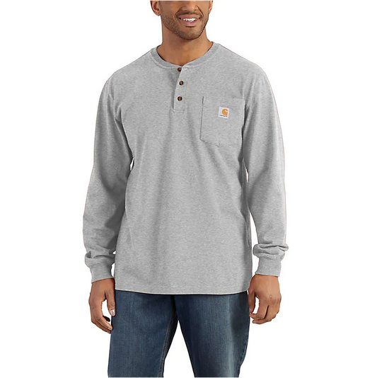 Carhartt Long Sleeve Henley T-Shirt Gray