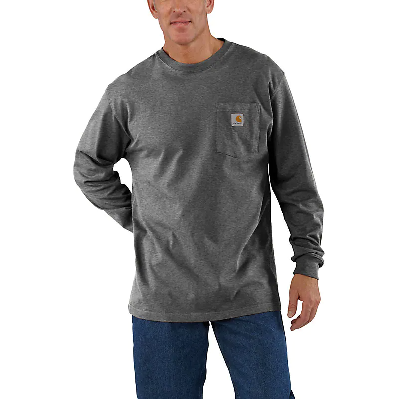 Carhartt Heavyweight Long  Sleeve Pocket T-Shirt Carbon
