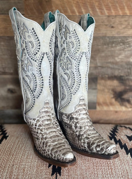 Nattie Natural Embroidered Women's Boots