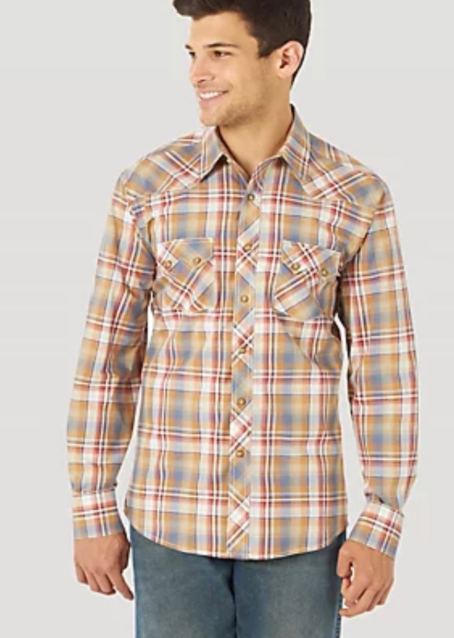 Final Sale ✨ Wrangler Sawtooth Snap Brown Men’s Shirt