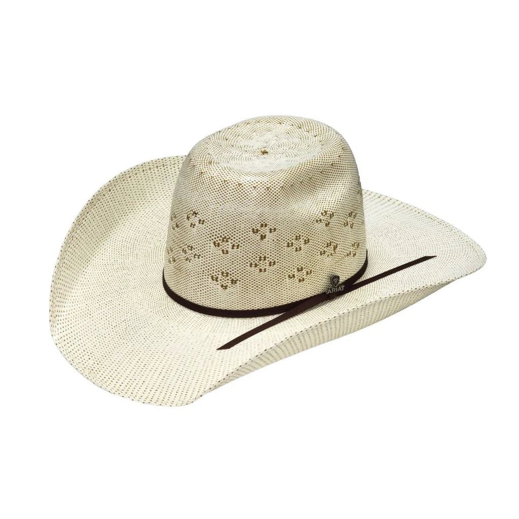 ARIAT Bangora Straw Ivory & Brown Cowboy Hat