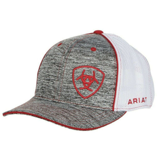 Ariat Heather Gray/Red Shield Logo SnapBack