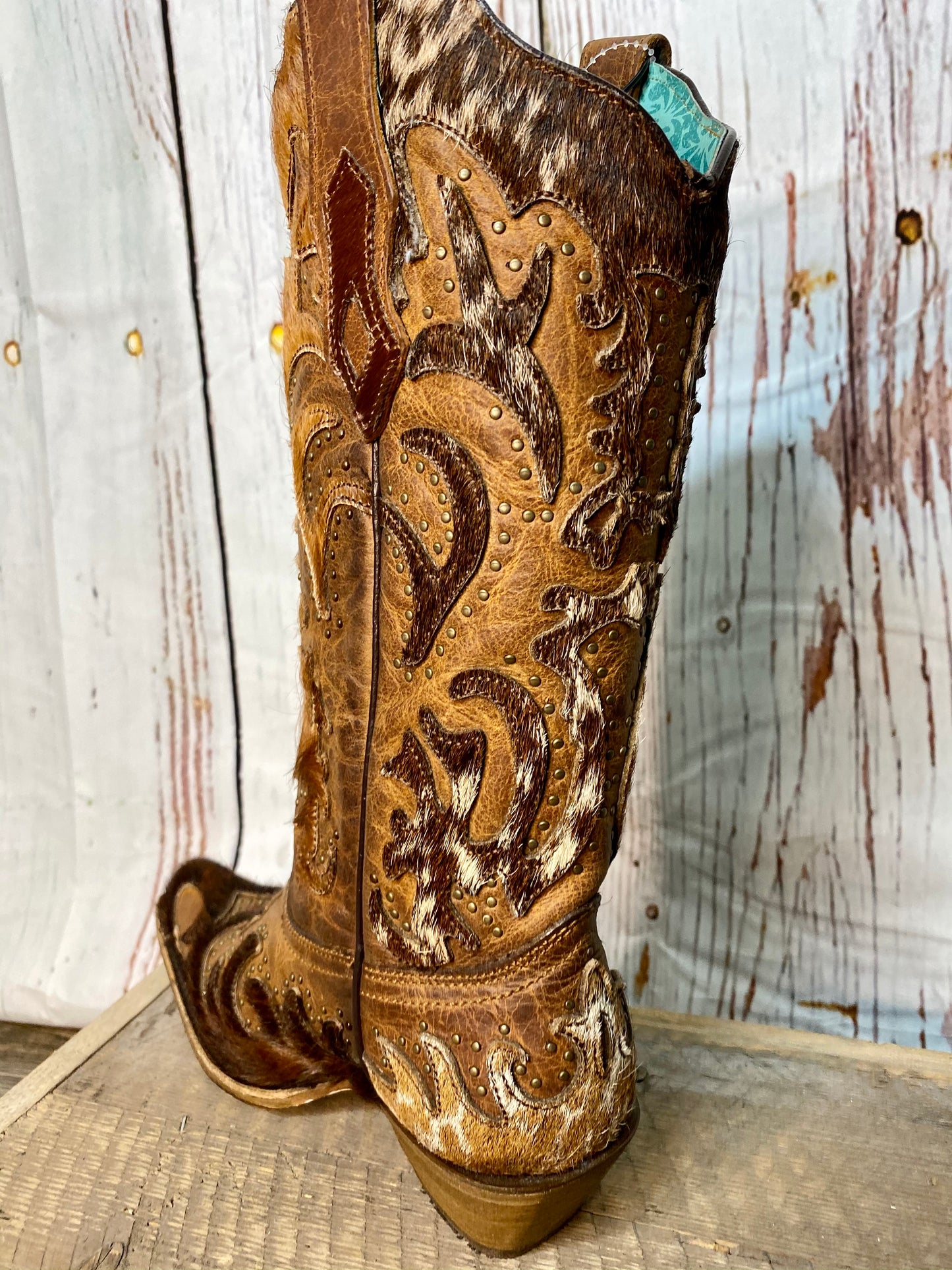 Wranglin’ Brown Cowhide Women's Boots