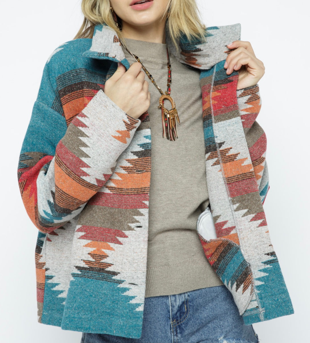 Out West Aztec shacket