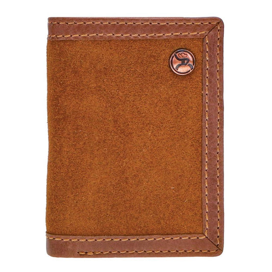 Roughy classic hooey brown leather trifold wallet