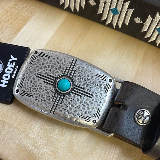 Turquoise Diamond Stitched Hooey Women's Belt