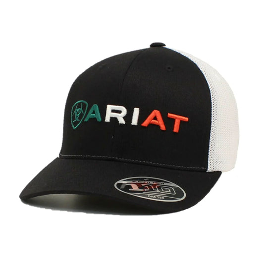 Ariat Black Mexican Flag Logo Flexfit SnapBack