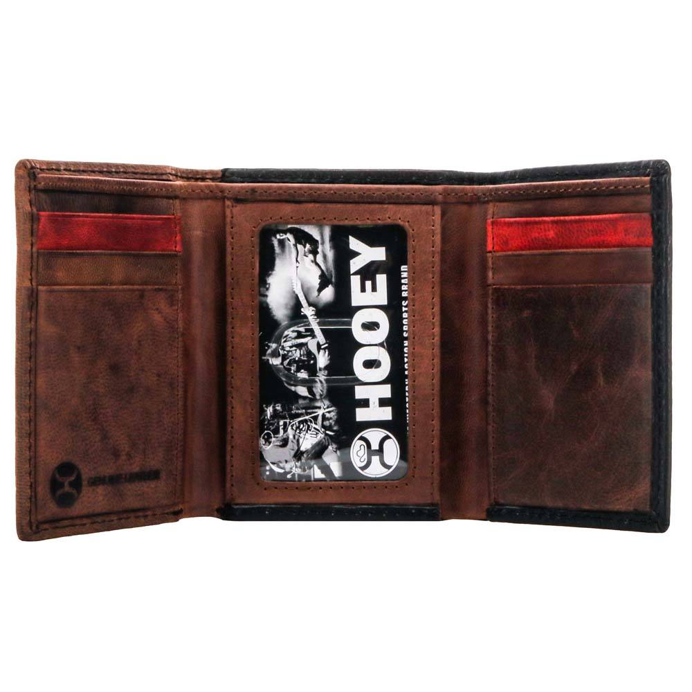 Hooey Chapawee trifold wallet brown red black and tan inlays  Edit alt text