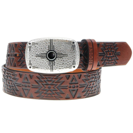 Black Stone Aztec Branded Hooey Women's Belt