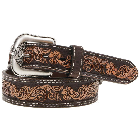 Midnight Tooled Hooey Tan/Blk Men's Belt