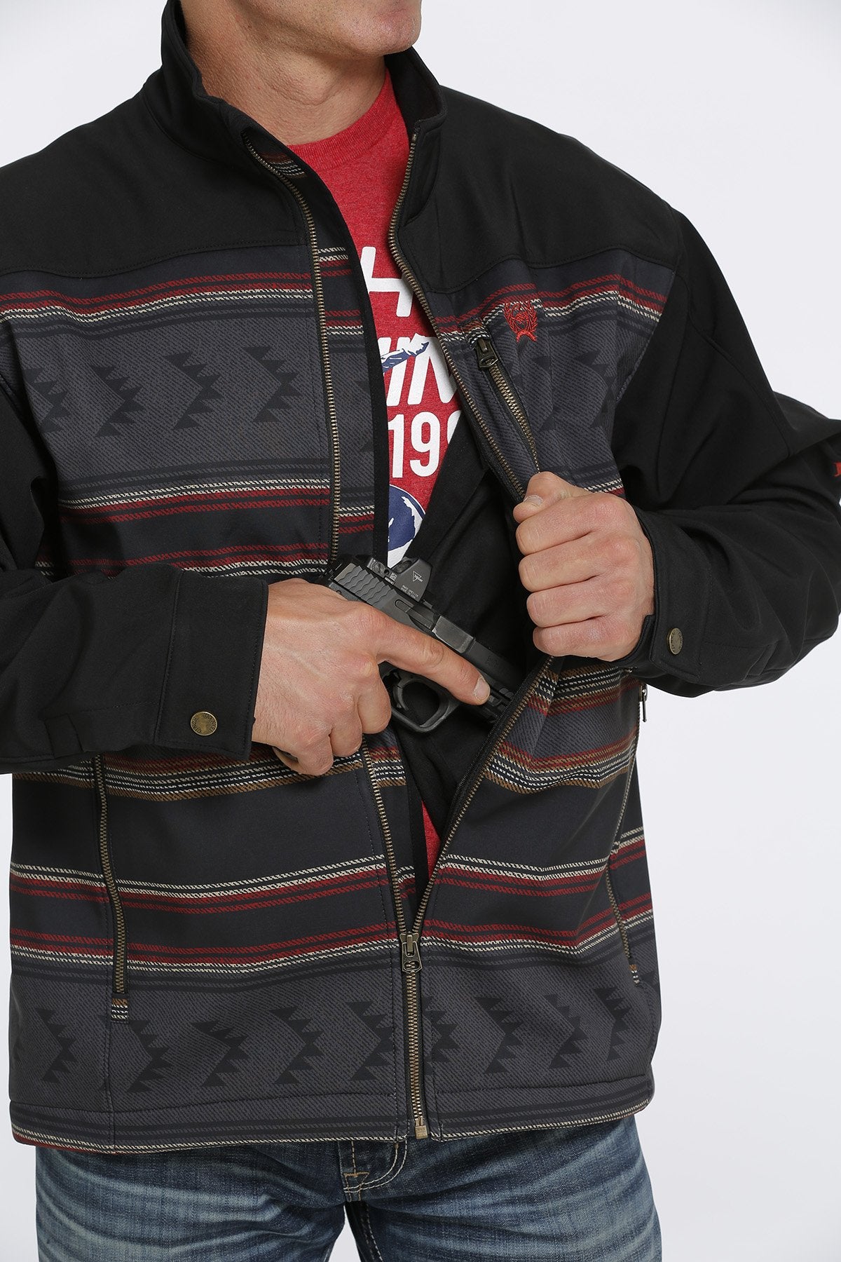 Black Bonded Concealed Men's Jacket