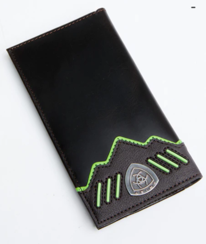 Ariat Men's Leather and Lime Design Rodeo Wallet